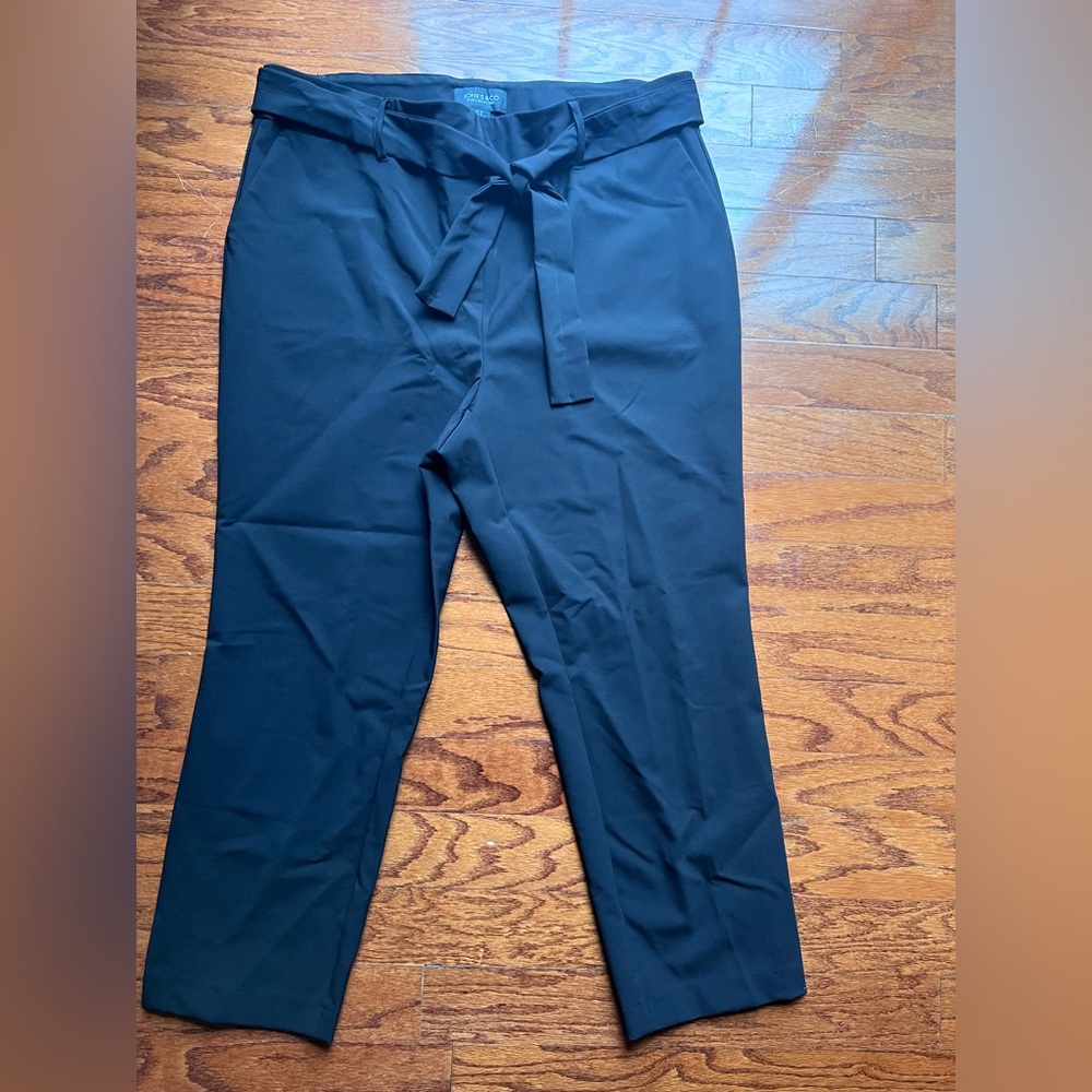 Jones New York Dark Pants with Tie Belt Bew Size 2X